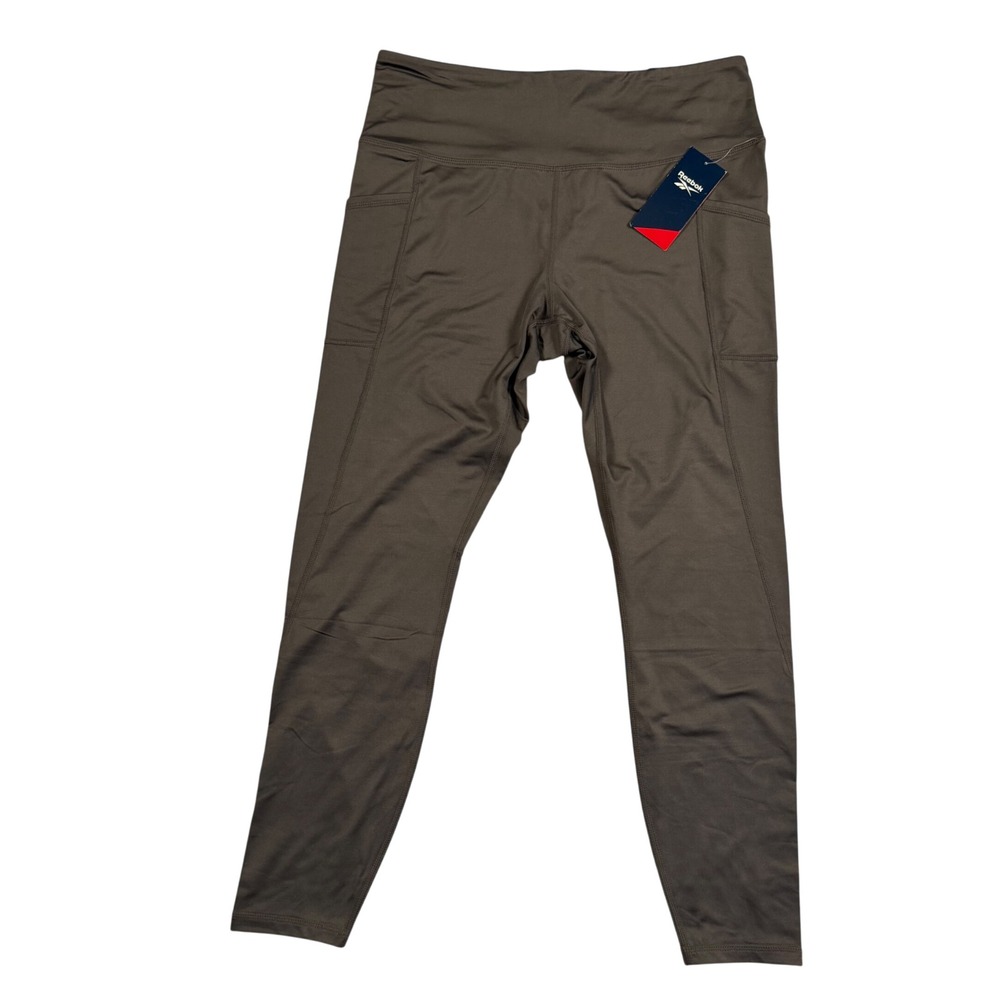 Reebok Precision Vector Brushback High Rise Leggings Women's Smoky Volcano XL